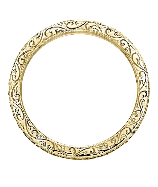 Gordon Clark Engraved Pave and Channel Set Diamond Band by Jolie Designs