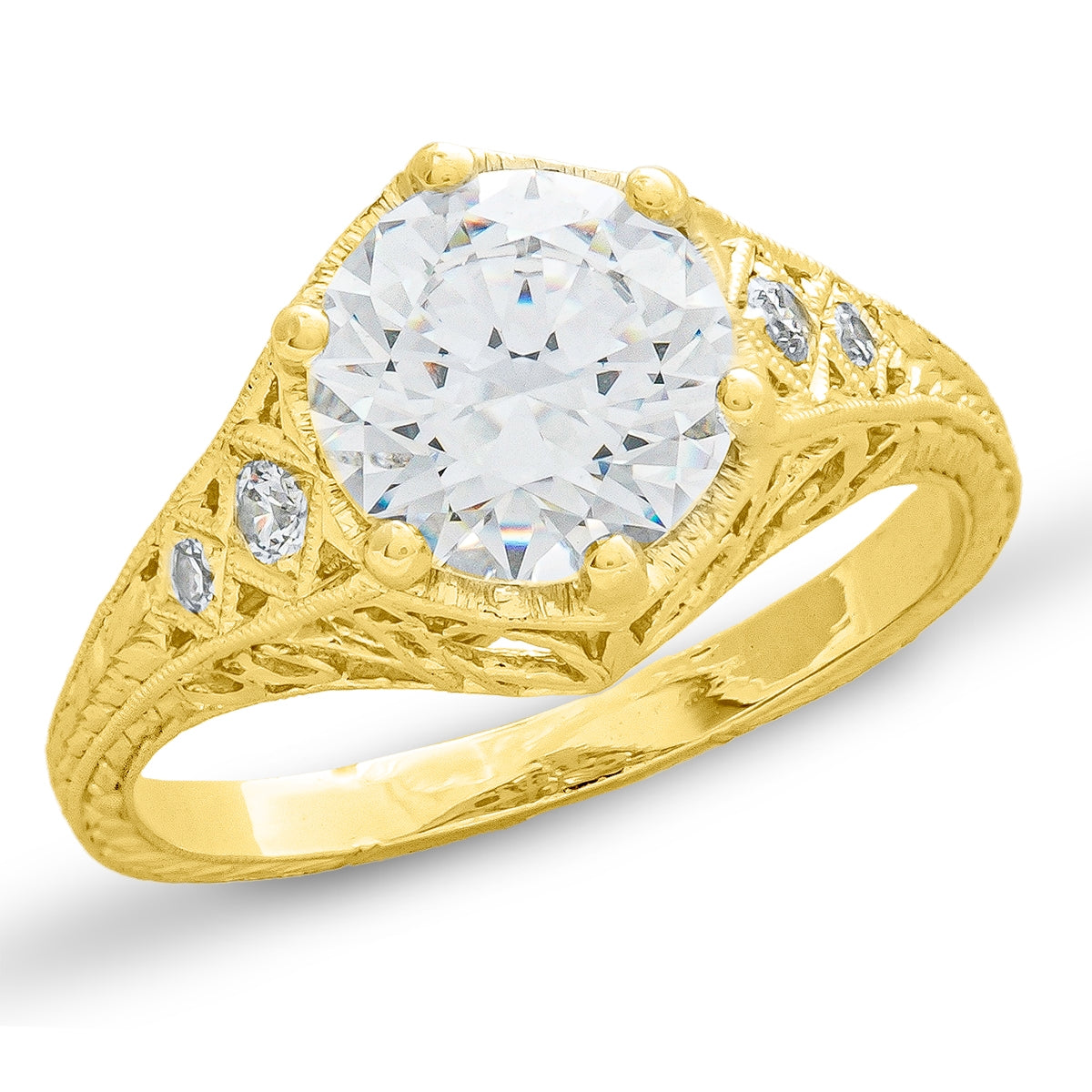 Gordon Clark 8mm Vintage Inspired Diamond Engagement Ring by Jolie Designs