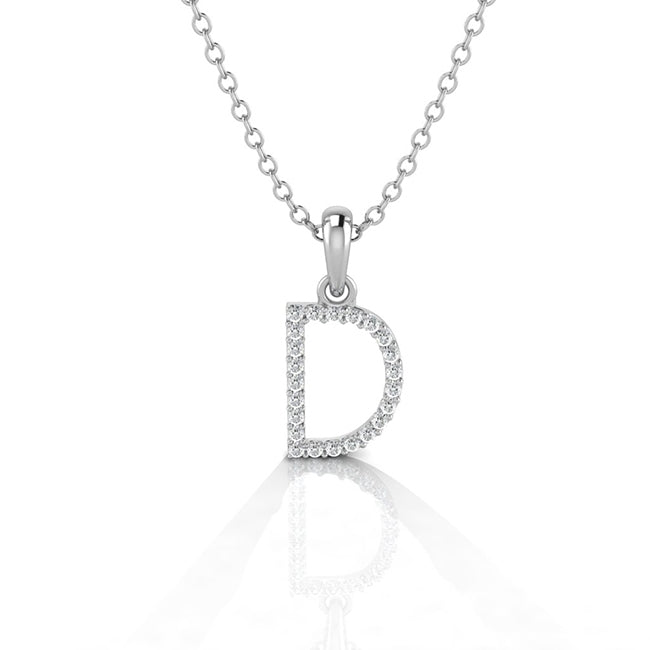 14K Gold Dainty Initial Letter D Pendant by Jolie Designs
