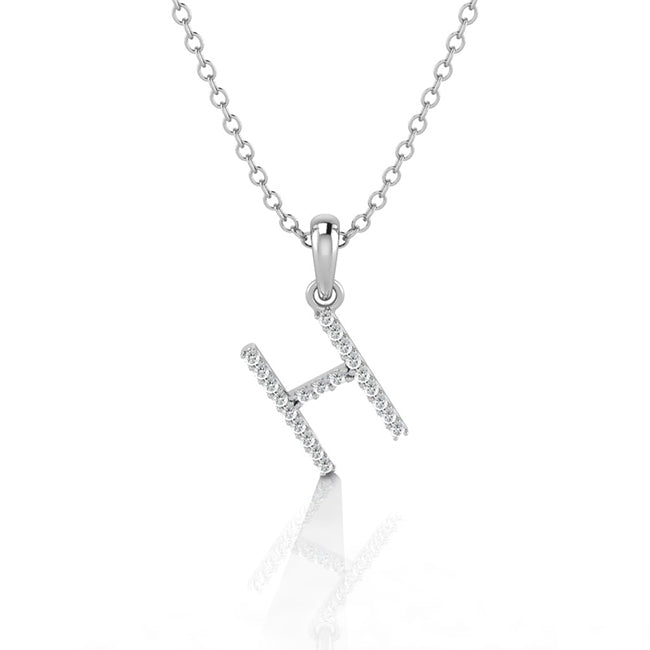 14K Gold Letter H Pendant Charm by Jolie Designs
