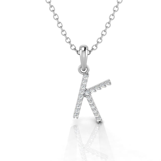 Gold Initial Letter K Pendant Necklace by Jolie Designs