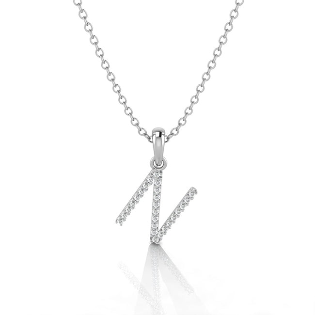 14K Yellow Gold Initial Letter N Pendant by Jolie Designs