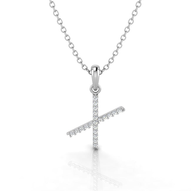 Letter X Pendant Necklace in Gold or Silver by Jolie Designs