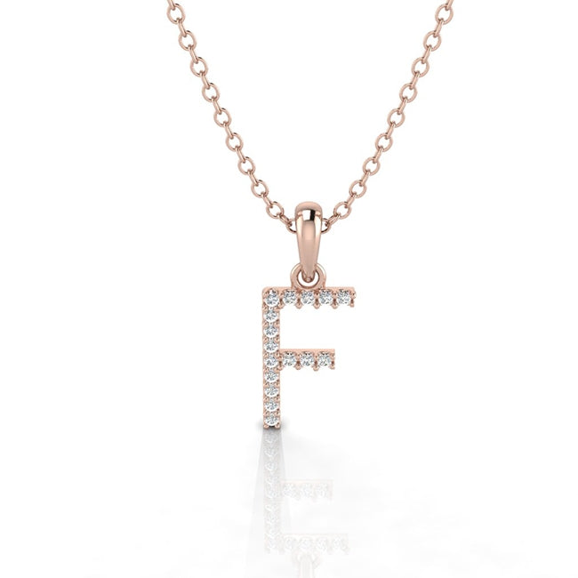 Letter F Initial Charm Pendant in Sterling Silver by Jolie Designs