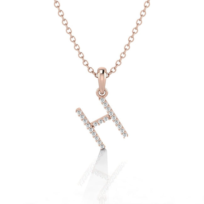 14K Gold Letter H Pendant Charm by Jolie Designs