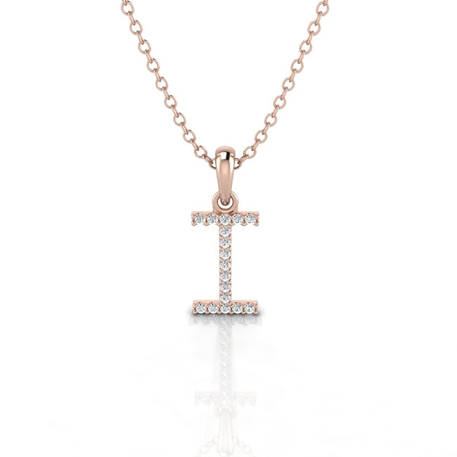 Letter I Charm Pendant in Sterling Silver by Jolie Designs