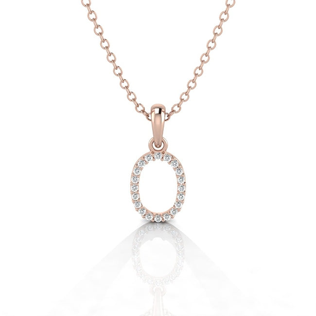 14K Gold Letter O Initial Pendant | Jolie Designs