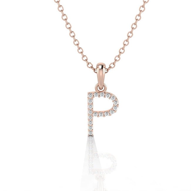 Letter P Charm in 14k Gold by Jolie Designs