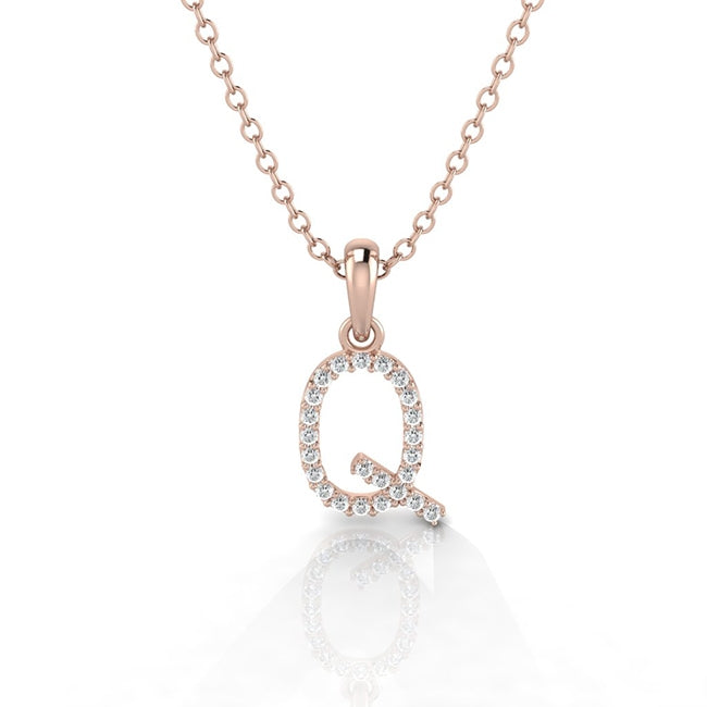 Letter Q Initial Charm Pendant by Jolie Designs