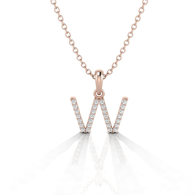 14K Gold Letter W Initial Charm with 3mm Bail and Jump Ring | Jolie Designs