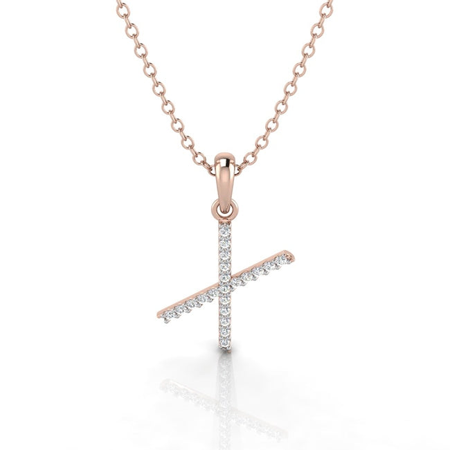 Letter X Pendant Necklace in Gold or Silver by Jolie Designs