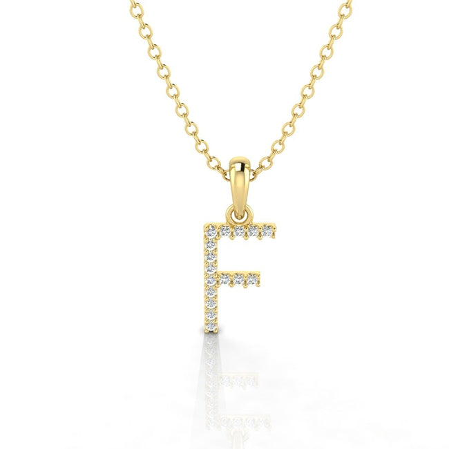 Letter F Initial Charm Pendant in Sterling Silver by Jolie Designs