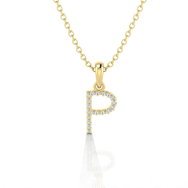 Letter P Charm in 14k Gold by Jolie Designs