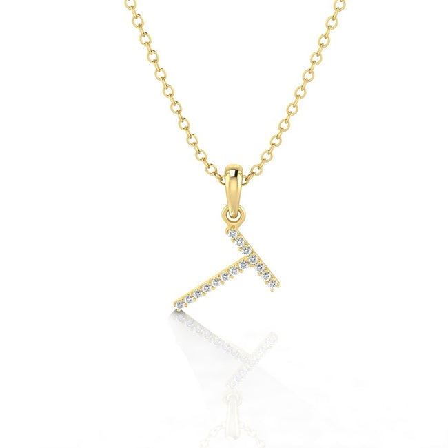 14K Gold Letter T Initial Charm Pendant | Jolie Designs