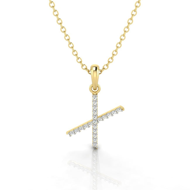Letter X Pendant Necklace in Gold or Silver by Jolie Designs