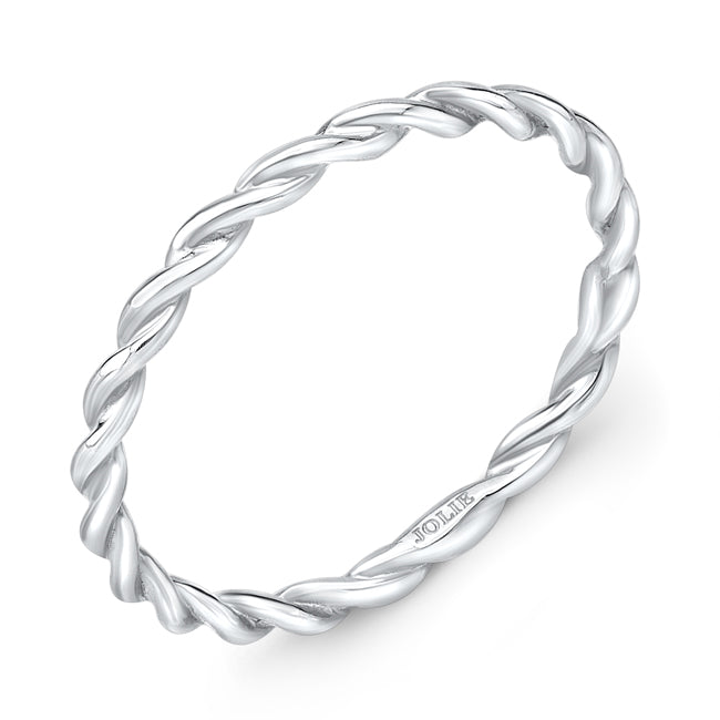 White Gold Twist Wedding Band by Jolie Designs