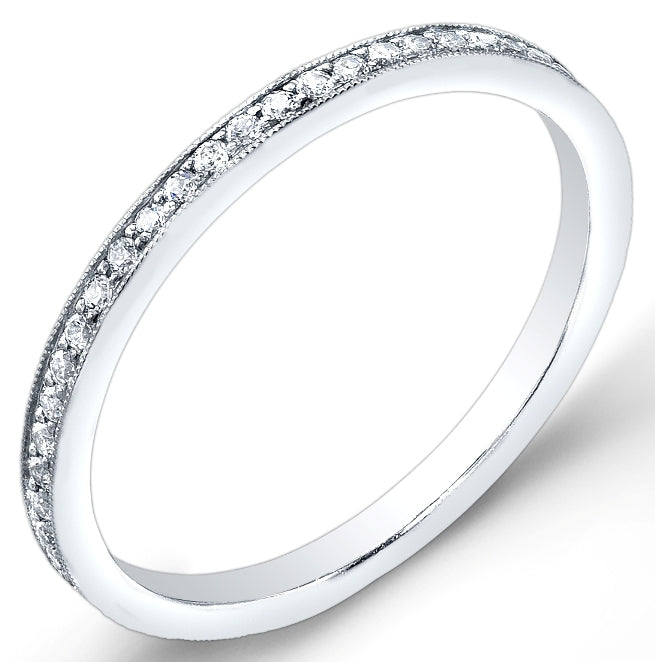 High Polished Pavé Set Diamond Ring by Jolie Designs