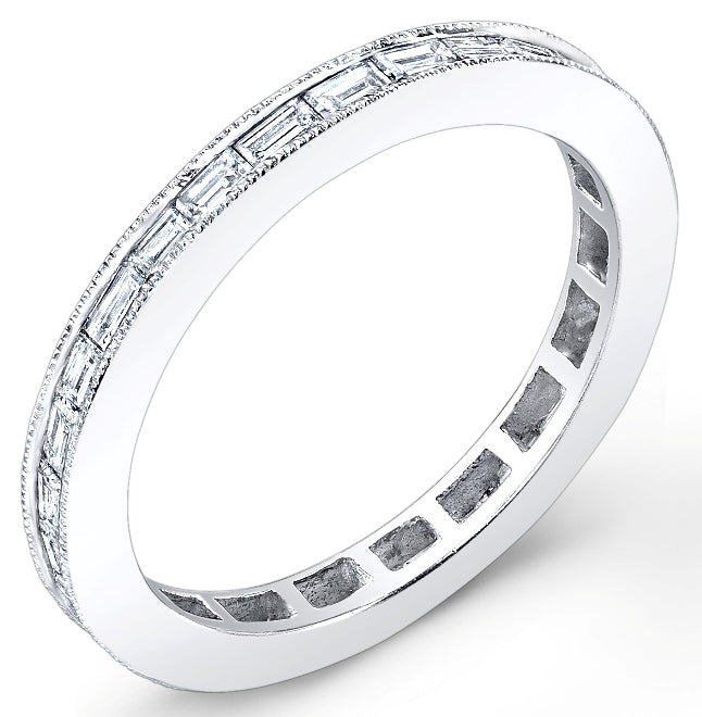 Channel Set Baguette Diamond High Polished Ring by Jolie Designs