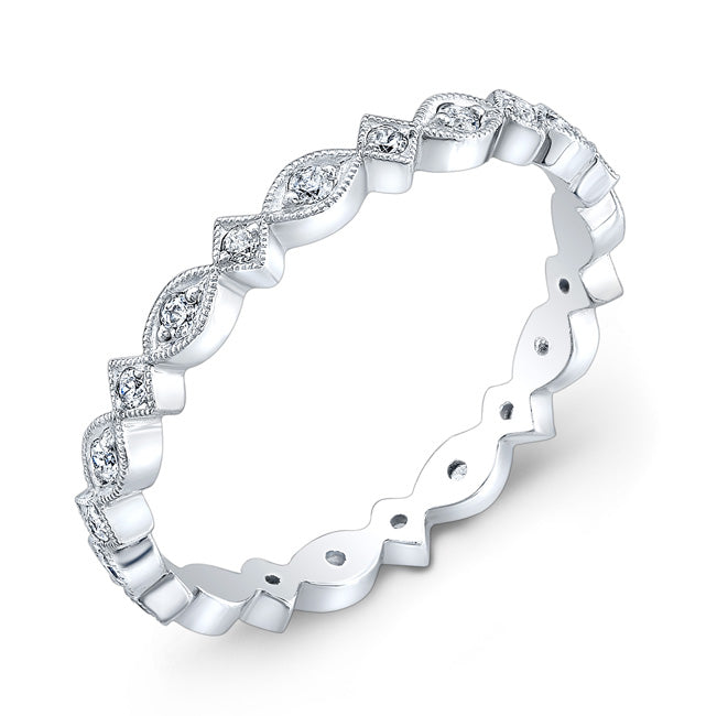 Petite Micro Pave Round Diamond Ring Set by Jolie Designs