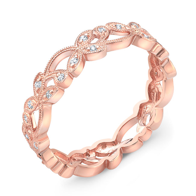 Organic Floral Diamond Ring in 18K White Gold by Jolie Designs