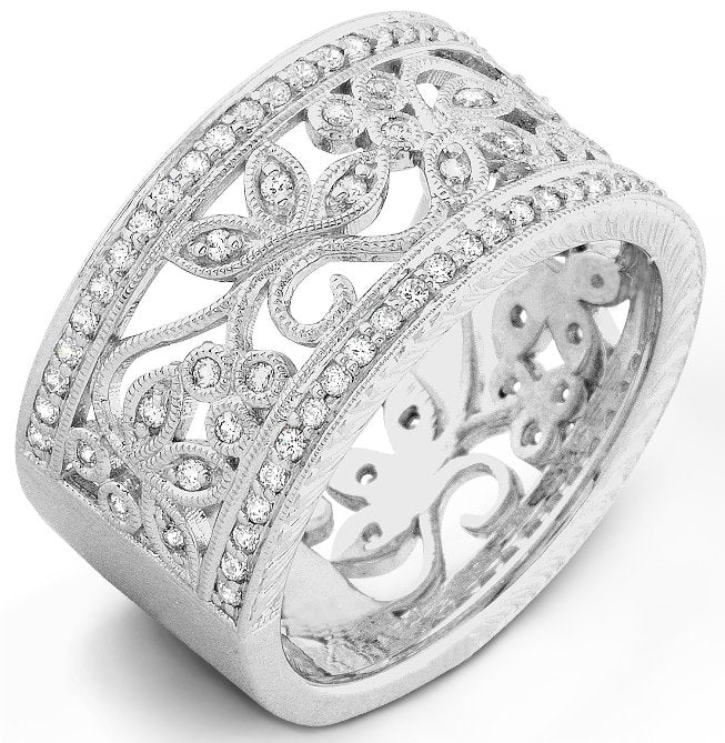 Floral Diamond Ring in 14k Gold by Jolie Designs