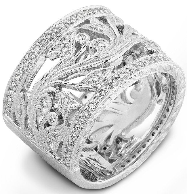 Organic Tulip and Vine Diamond Ring by Jolie Designs