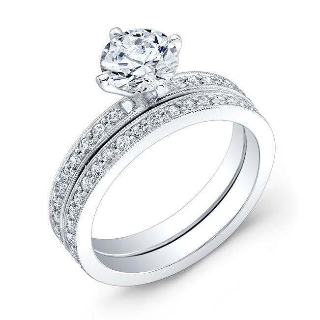Petite Classic Diamond Engagement Ring in 14k White Gold by Jolie Designs