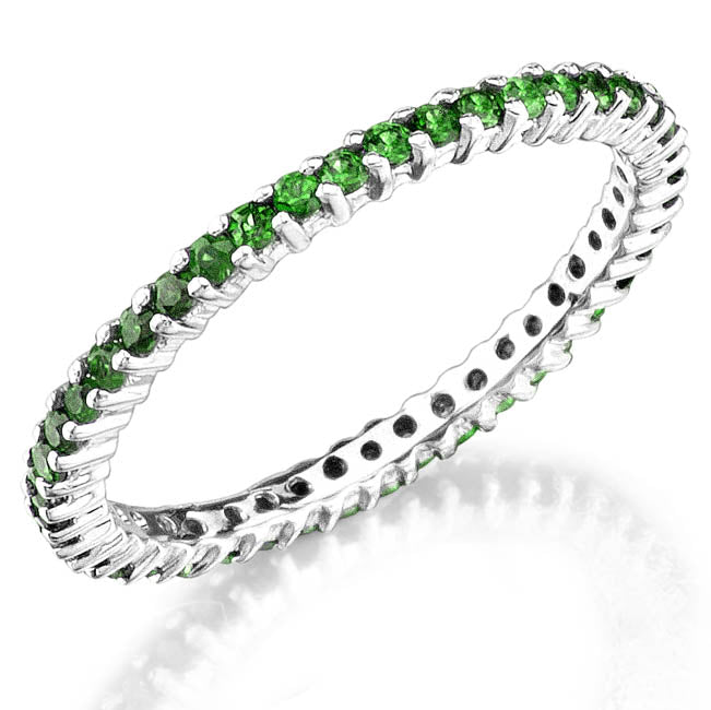 Petite Classic Prong Set Tsavorite Eternity Band by Jolie Designs