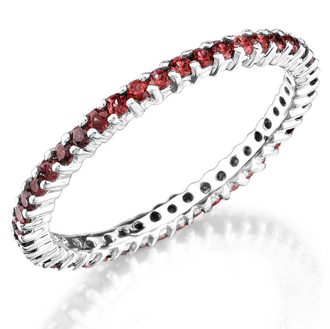 Petite Classic Prong Set Ruby Eternity Ring by Jolie Designs