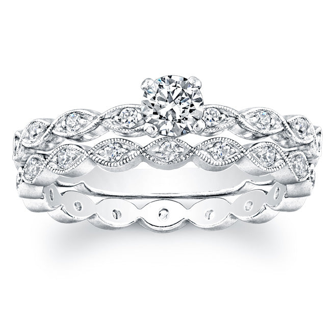 Diamond Semi-Mount Engagement Ring with Round Center Stone by Jolie Designs