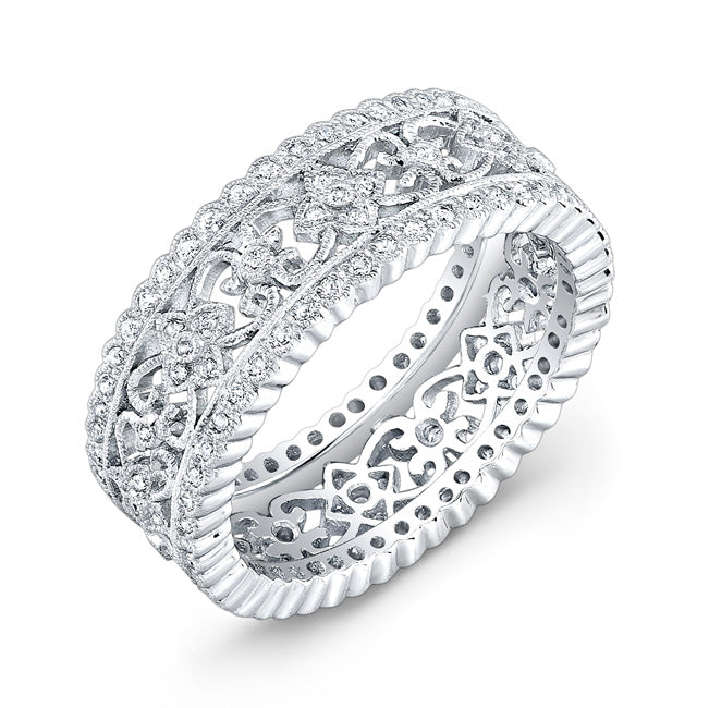 Hand-Engraved Micro Pave Diamond Engagement Ring by Jolie Designs