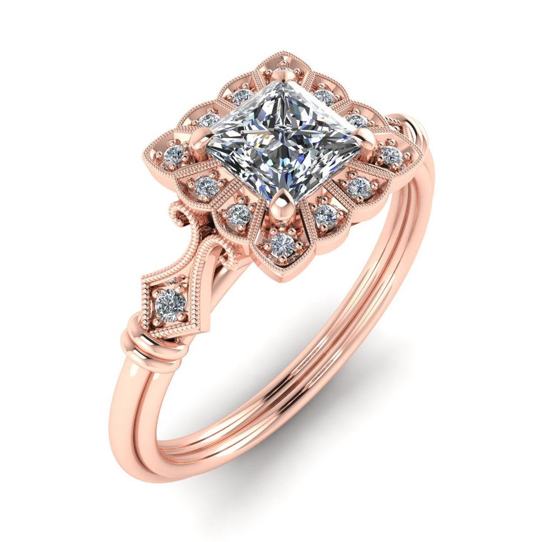 Square Vintage Petite Classic Rose Gold Watch with Modern Band by Jolie Designs