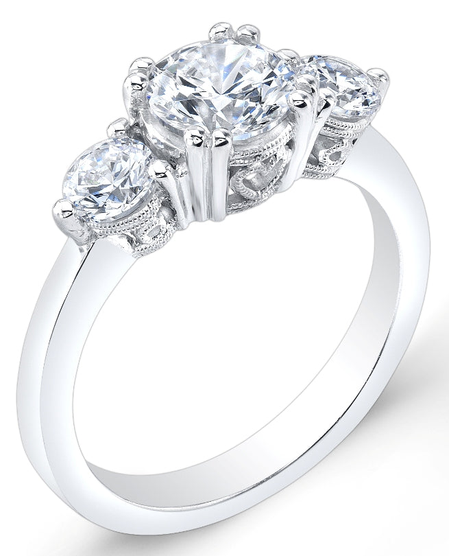 Jolie Designs Modern Nouveau Diamond Engagement Ring - RH3021D