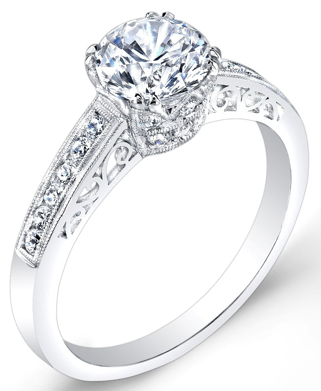 Jolie Designs Modern Nouveau Diamond Engagement Ring - RH612D