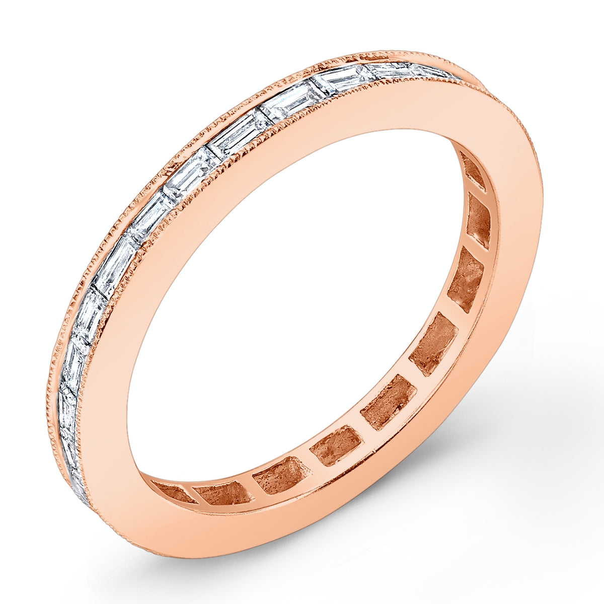 Channel Set Baguette Diamond High Polished Ring by Jolie Designs