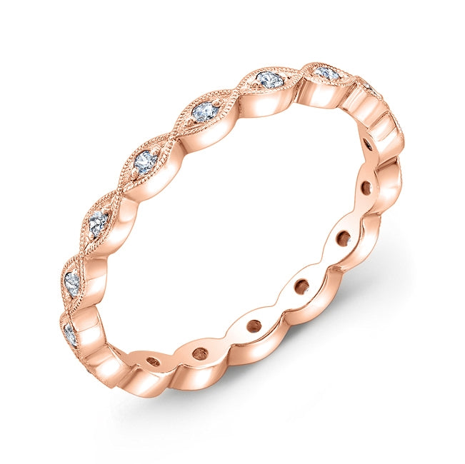 Diamond Stackable Wedding Ring with Round Cut Diamonds by Jolie Designs