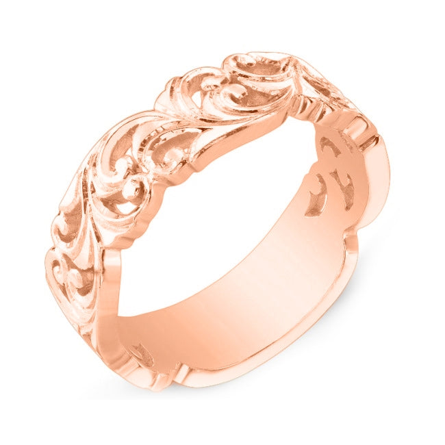 Nouveau Style Vine Inspired Wedding Band by Jolie Designs