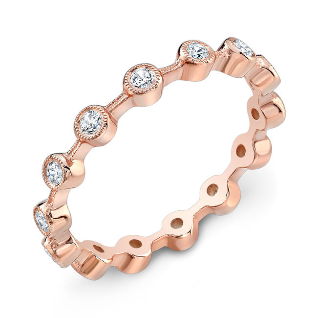 Stackable Bezel Set Round Diamond Ring by Jolie Designs