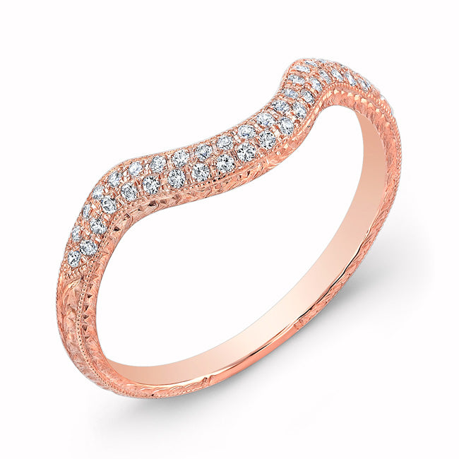 Engraved Diamond Engagement Ring Semi Mount for 1 Carat Center by Jolie Designs