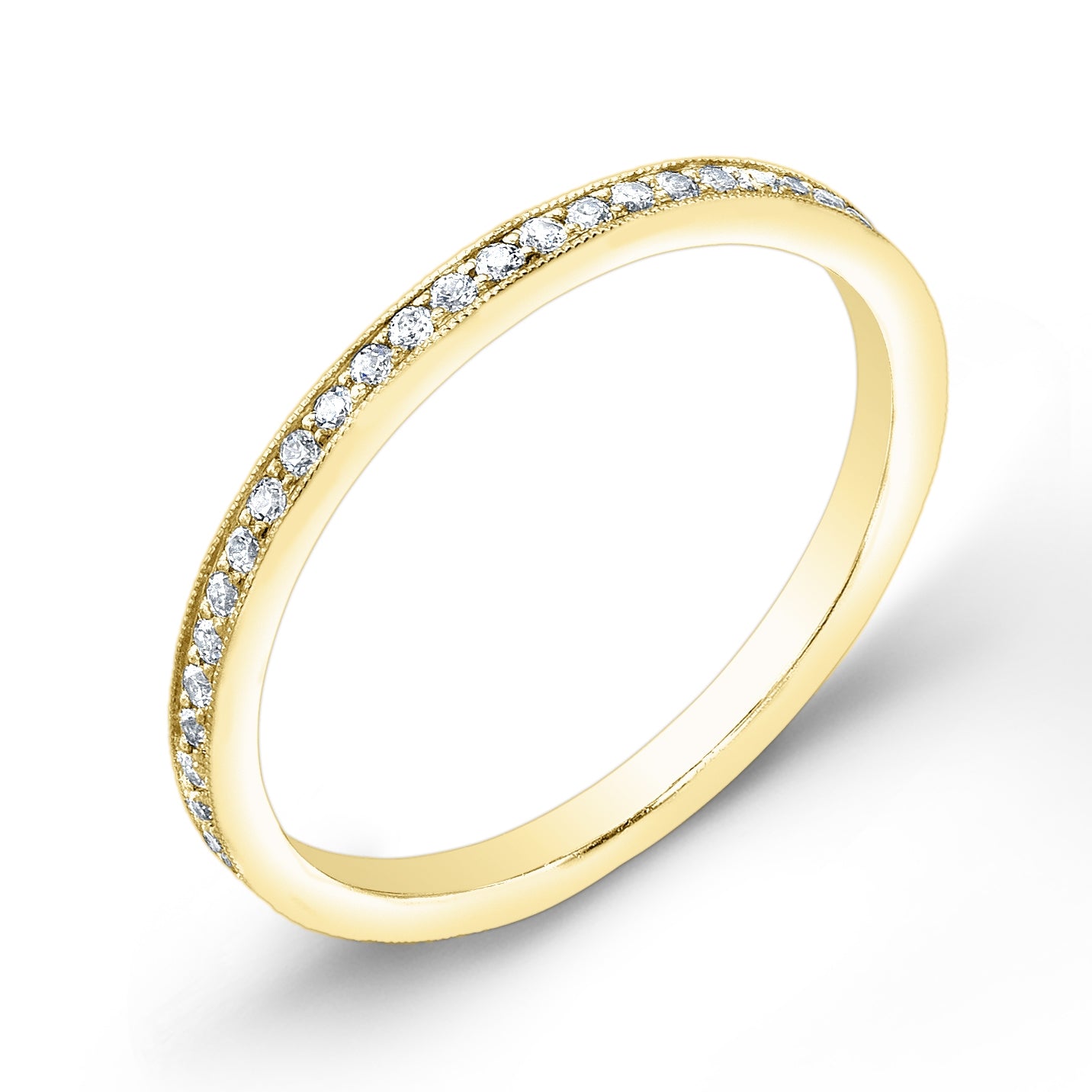 High Polished Pavé Set Diamond Ring by Jolie Designs