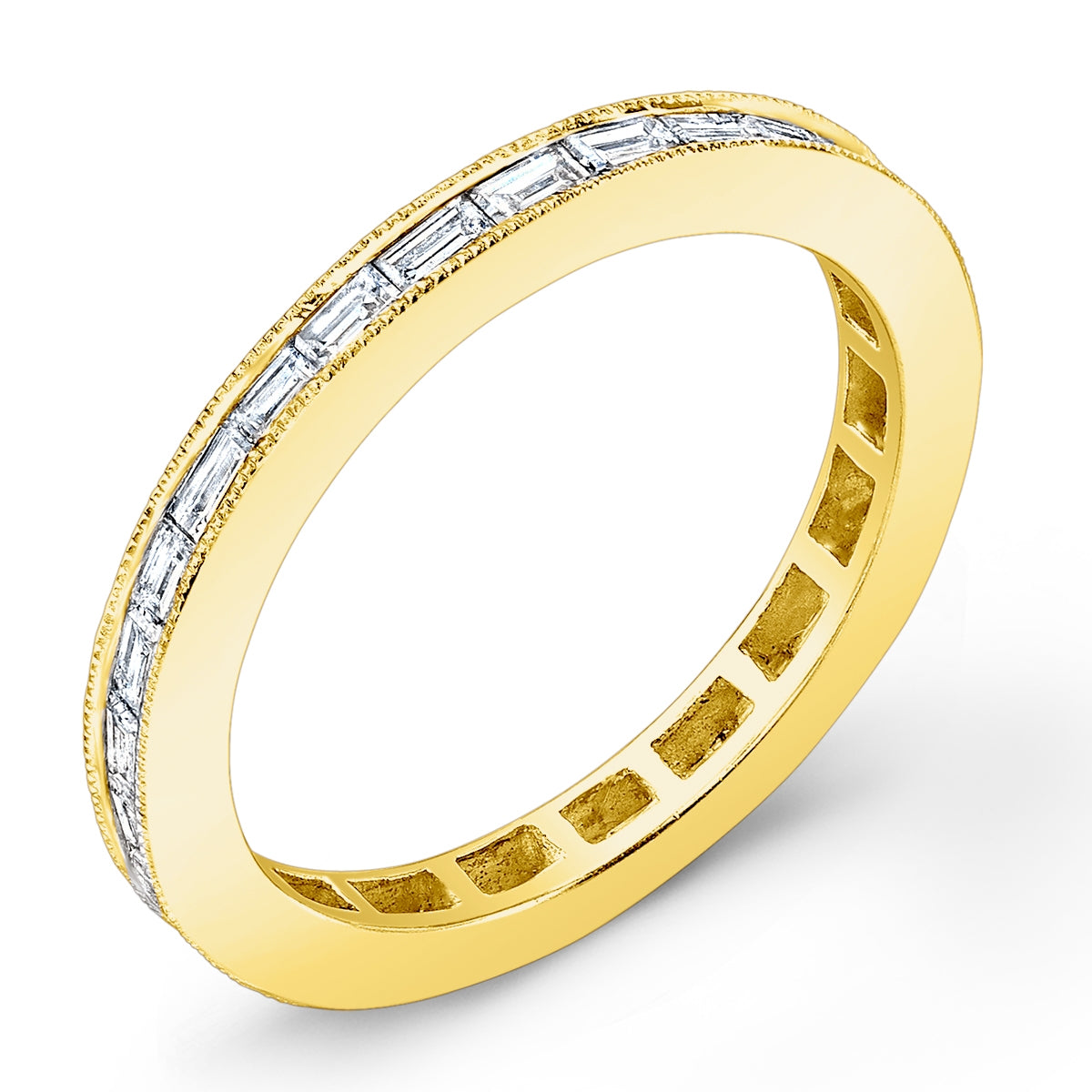 Channel Set Baguette Diamond High Polished Ring by Jolie Designs