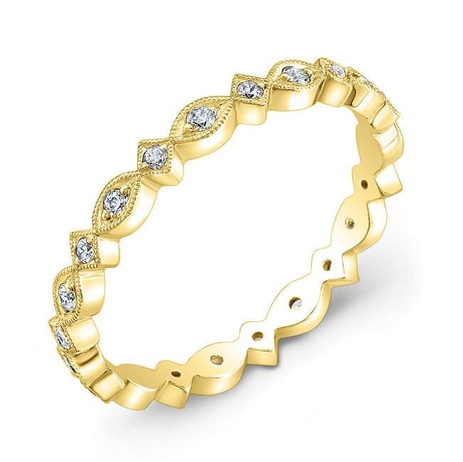 Petite Micro Pave Round Diamond Ring Set by Jolie Designs