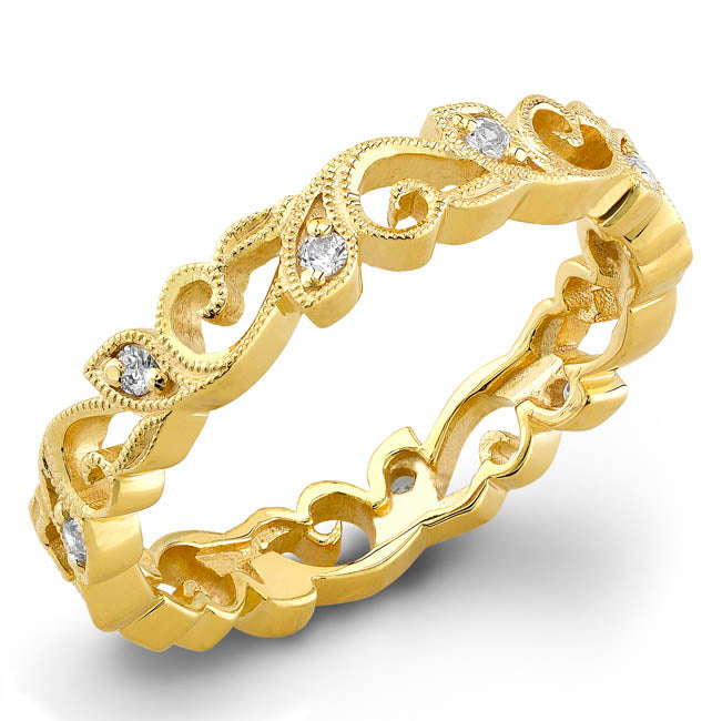 Organic Vine Diamond Ring in 18K White Gold by Jolie Designs