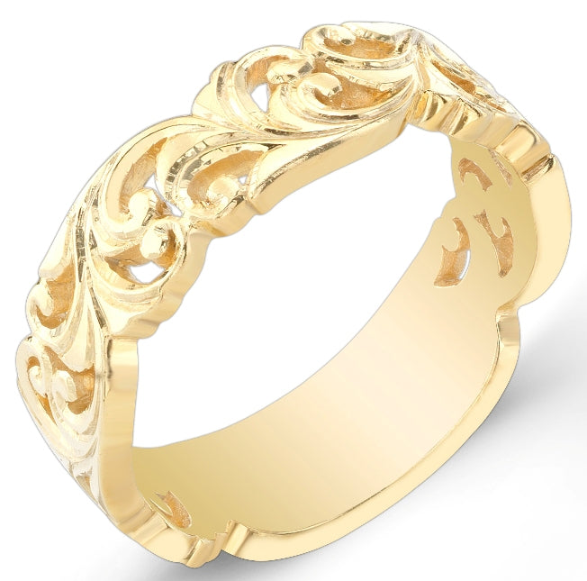 Nouveau Style Vine Inspired Wedding Band by Jolie Designs